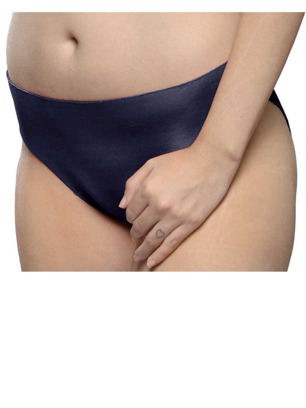 Women Navy Blue Solid Bikini Panty - BACK TO SMOOTH-Navy-Blue-Lovable India