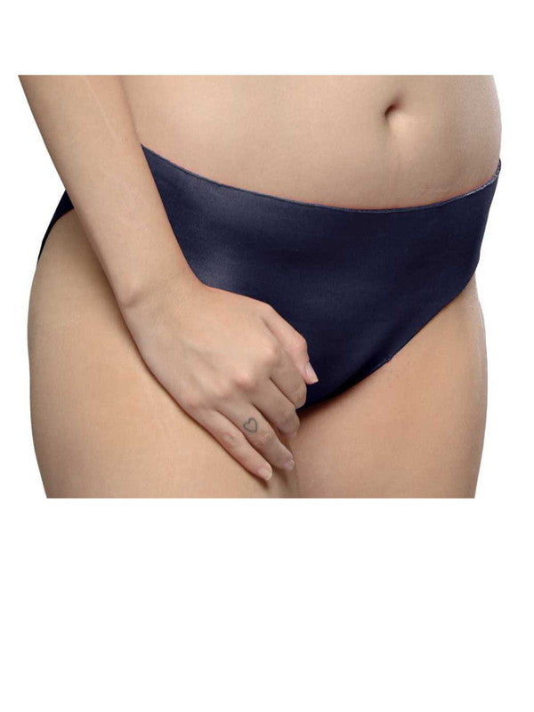 Women Navy Blue Solid Bikini Panty - BACK TO SMOOTH-Navy-Blue-Lovable India