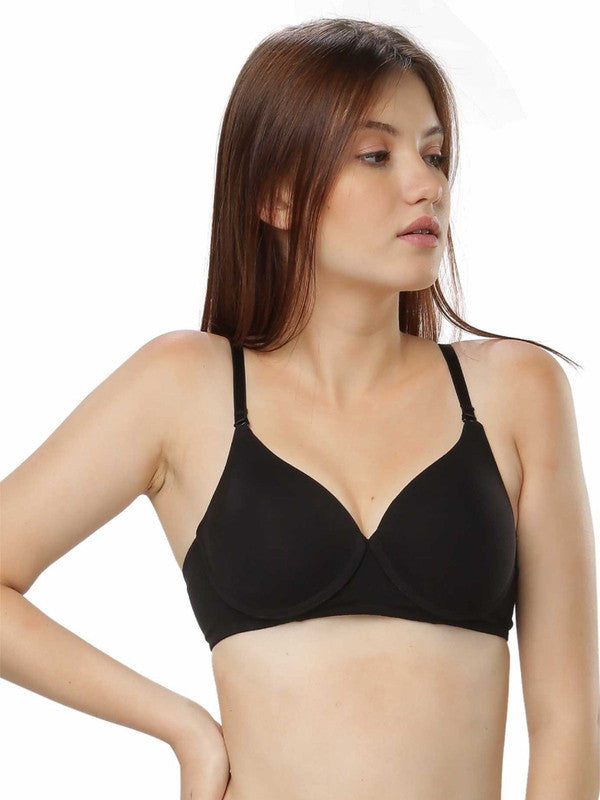Lovable Black Padded Wired 3/4th Coverage Bra - CONFI-49-Lovable India