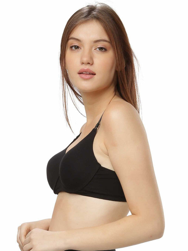 Lovable Black Padded Wired 3/4th Coverage Bra - CONFI-49-Lovable India