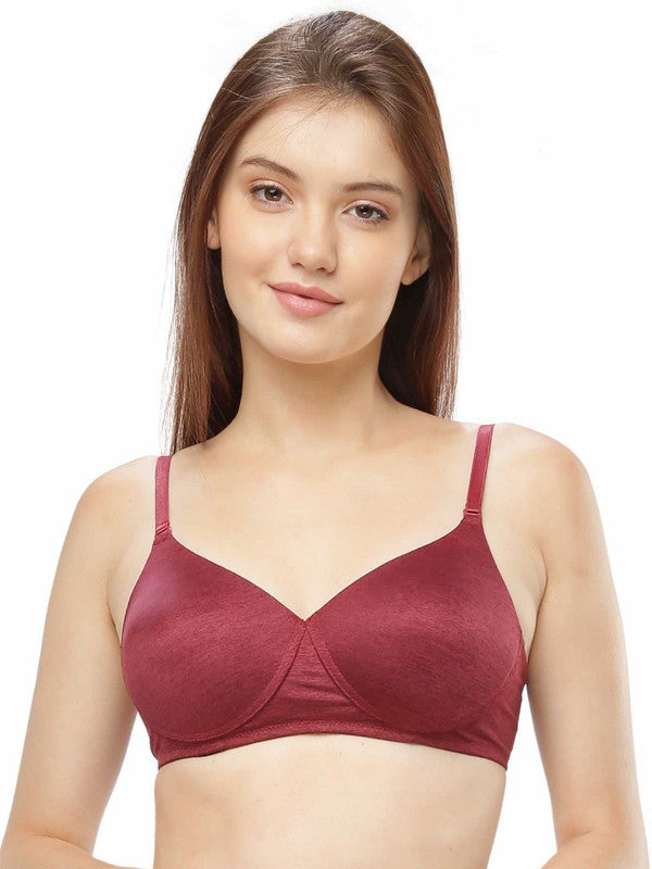 Lovable Maroon Padded Non Wired Full Coverage Bra - CONFI-53-Lovable India