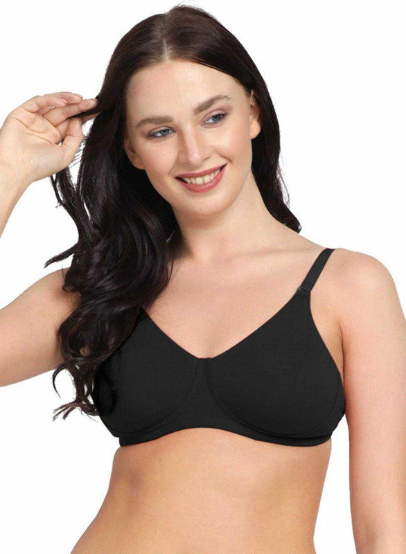 Lovable Black Non Padded Non Wired 3/4th Coverage Bra MYFITBRA-Black-Lovable India
