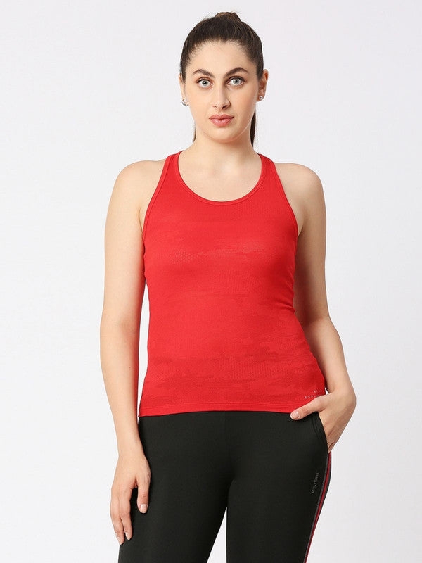 Women Red Solid Top - Adventure Racer Back-CR