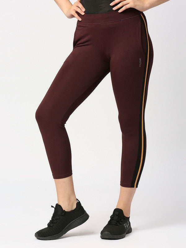 Women Wine Solid Tights - BTR TRACK-WN-Lovable India