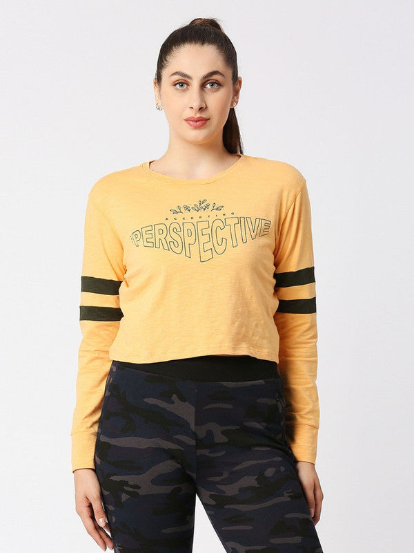 Women Brown Loose Fit Printed T-Shirt - Boundless Top-RG
