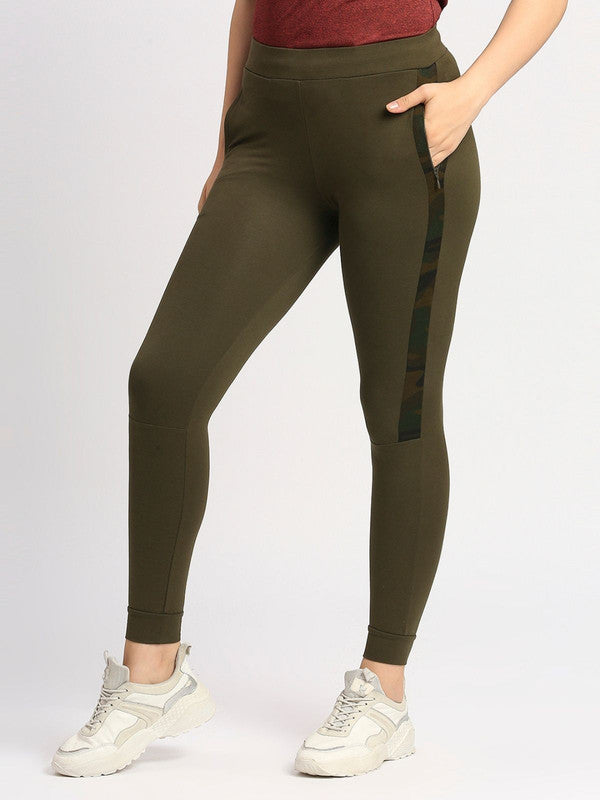Women Olive Solid Joggers - COMBAT WILD-OL-Lovable India