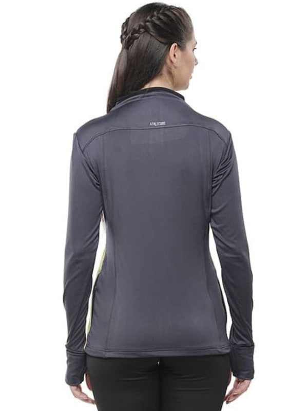 Women Steel Grey Slim Fit Solid Jacket - DRI SENCE JACKET-SG-NY
