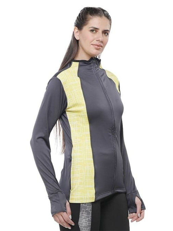 Women Steel Grey Slim Fit Solid Jacket - DRI SENCE JACKET-SG-NY-Lovable India