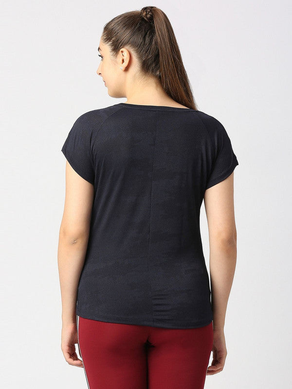 Women Navy Blue Solid Top - Inner Flow-NB