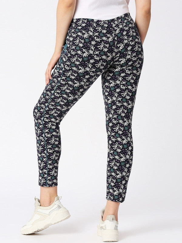 Women Multicolor Printed Track Pants & Joggers - NEO CLASSIC TRACK-ST-BK