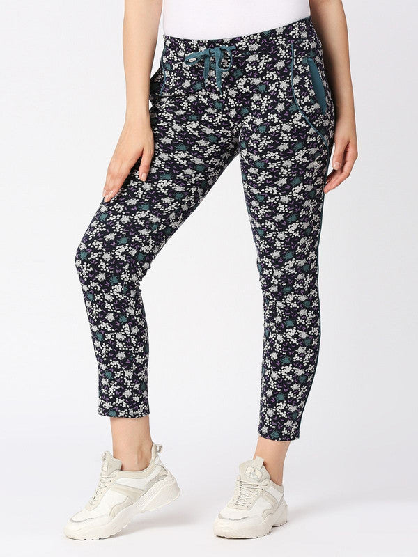Women Multicolor Printed Track Pants & Joggers - NEO CLASSIC TRACK-ST-BK